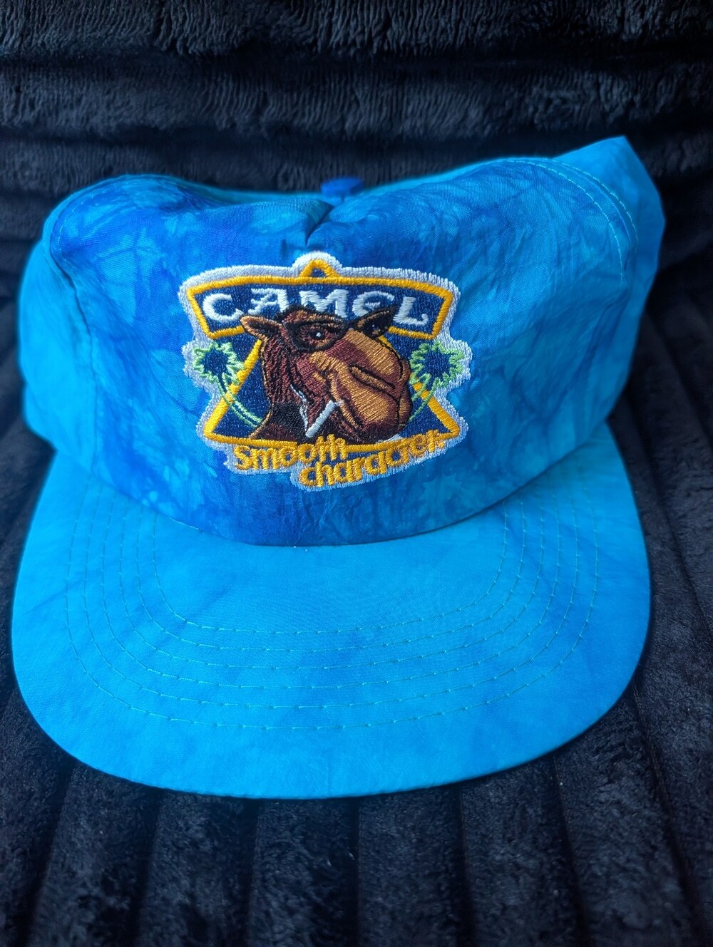 Vintage Tie Dye Style Camel 'Smooth Character' Embroidered Nylon Hat